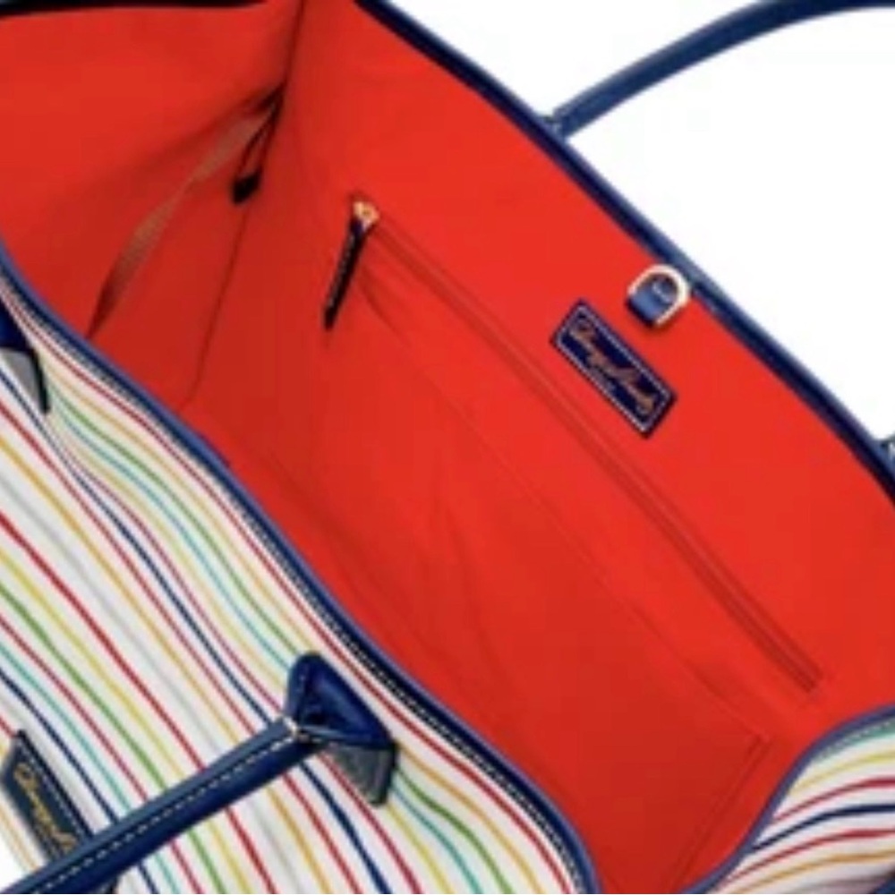 Dooney & Bourke Leather Watercolor Rainbow Striped Tote NWOT condition - Picture 2 of 10